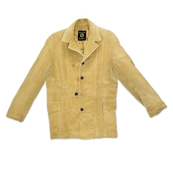 Brad Whitney Carmel Cove VTG 70s/80s Khaki Tan Corduroy Buttoned Trench Coat - Picture 8 of 16